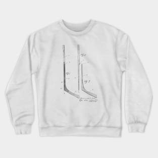 Hockey Stick Vintage Patent Hand Drawing Crewneck Sweatshirt